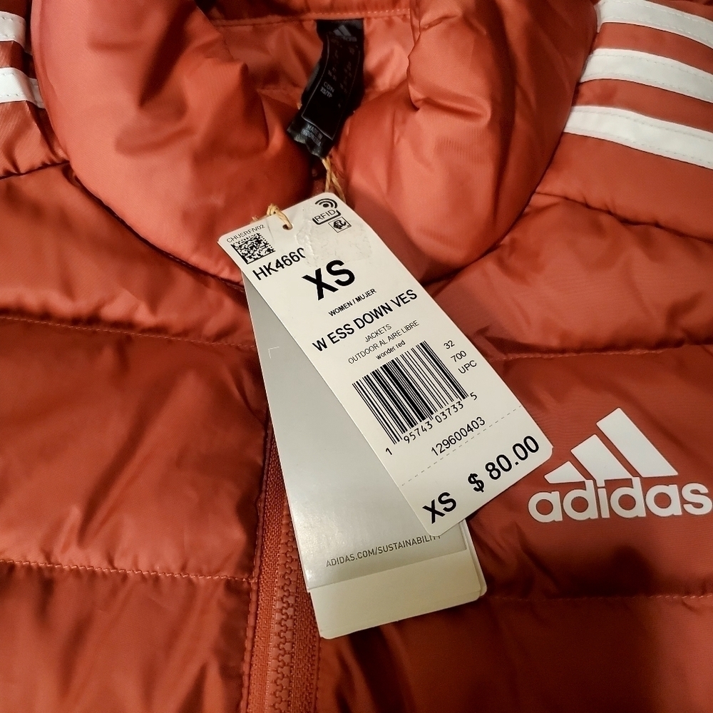 Adidas Salmon Down Puffer Vest Size XS NWT - Picture 5 of 7